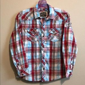 BKE Vintage Red/Blue Plaid shirt. Like New!